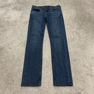 Paige Lennox Slim Fit Straight Leg Denim Jeans Womens 28 Parnell Blue Dark Wash
